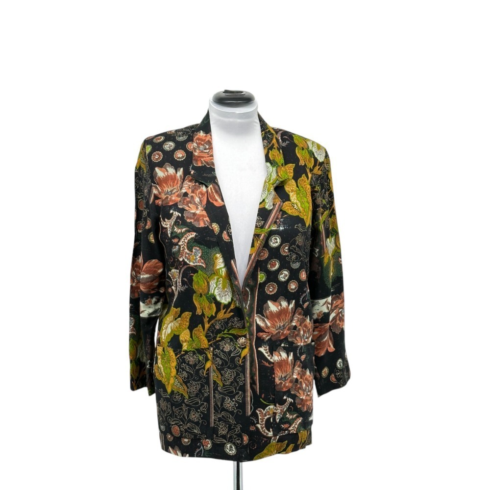 Knock It Off Floral Print Blazer Pockets Button Front Jacket M (NO‎ TAG)